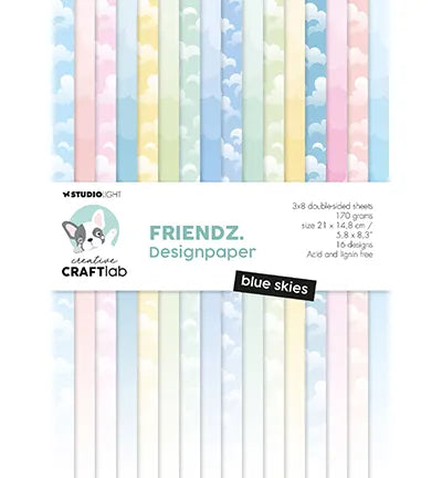 StudioLight Craft Lab Paper Pad A5– Blue Skies Friendz nr.126
