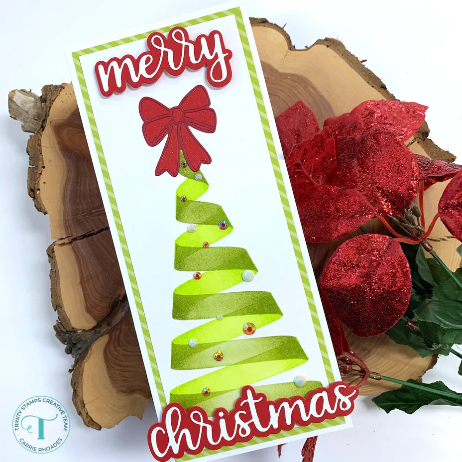 Trinity Stamps - Layering Stencil - Ribbon Wrapped Tree