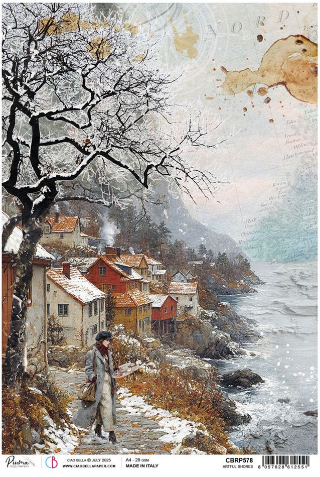 Stamperia - An Artist Journey - Artful Shores - Rice Paper A4