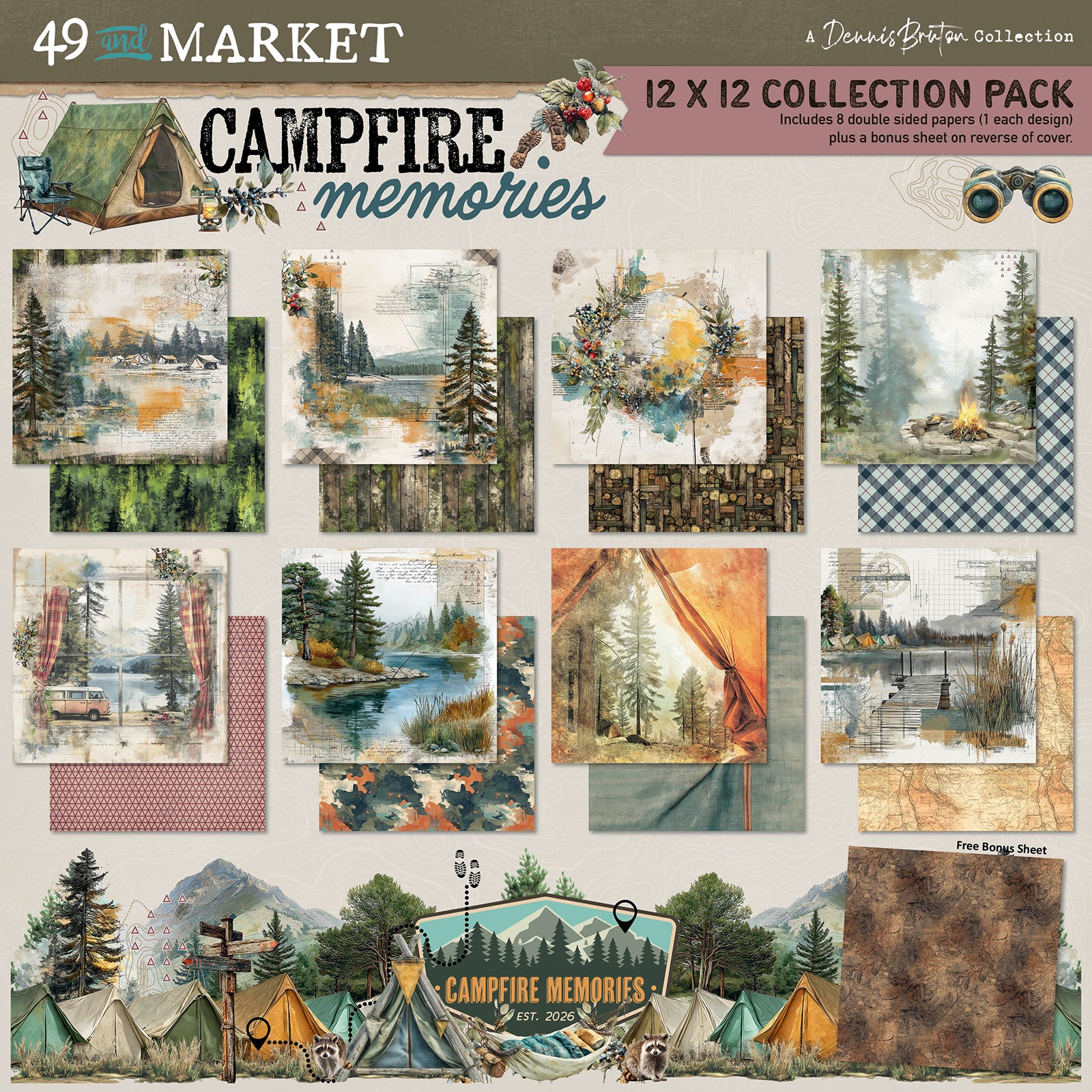 49 and Market - Campfire Memories - Collection Pack 12 x 12"