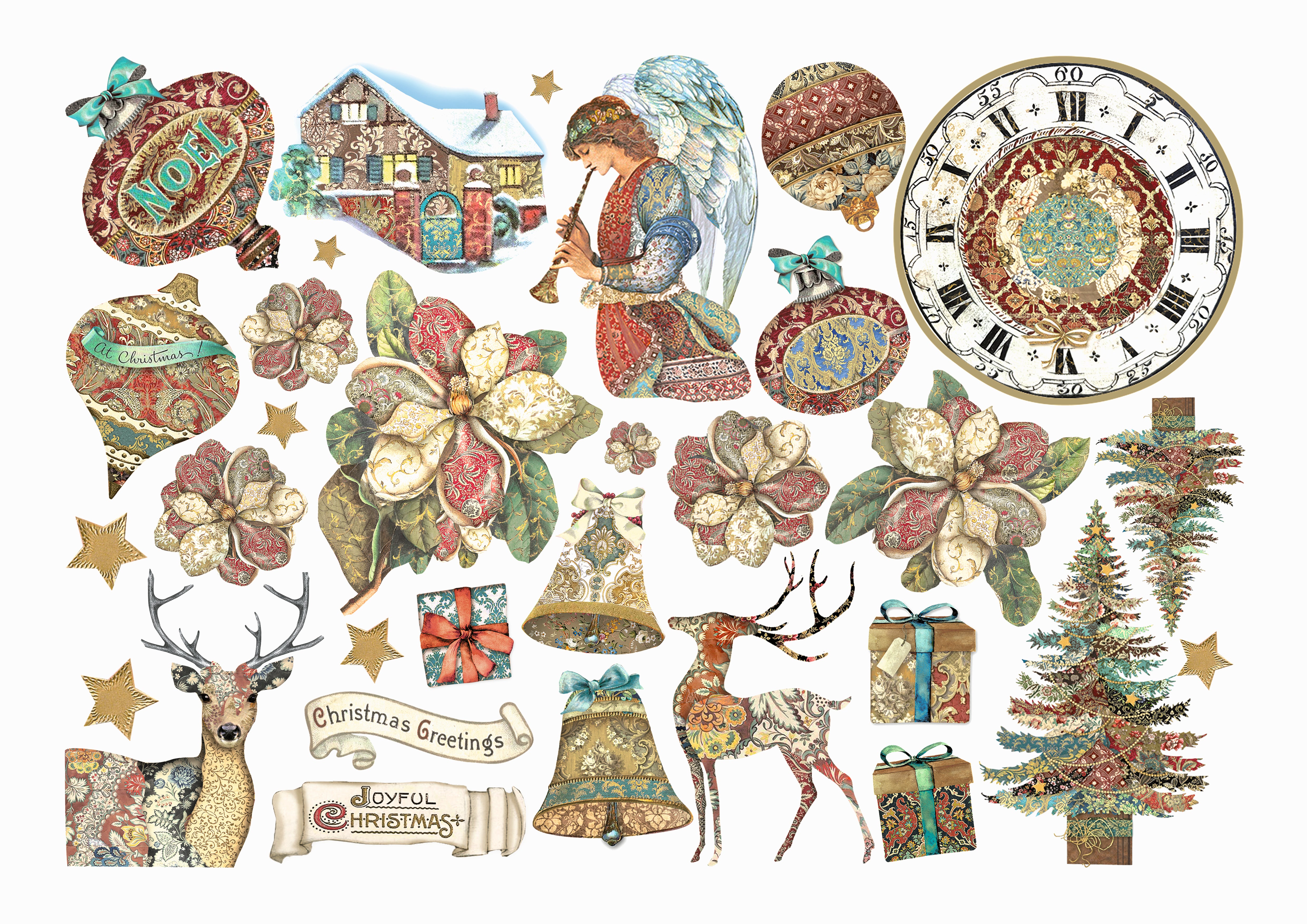 Stamperia - Christmas Greetings - Adhesive Ephemera