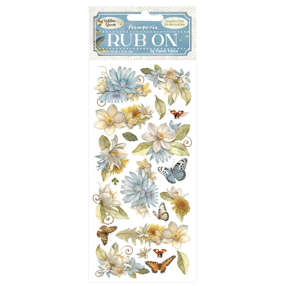 Stamperia - Rub Ons - Hidden Grove - Flowers and butterfly