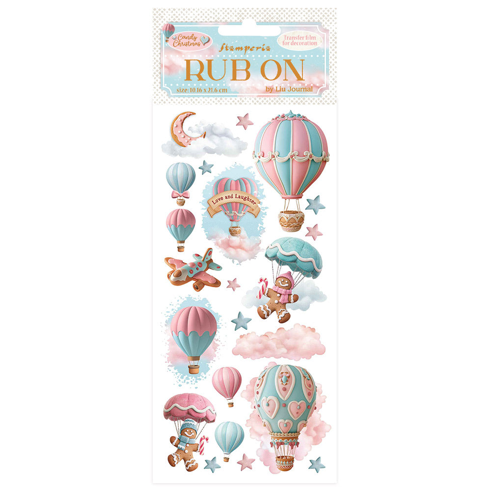 Stamperia - Rub Ons - Candy Christmas - Air balloons