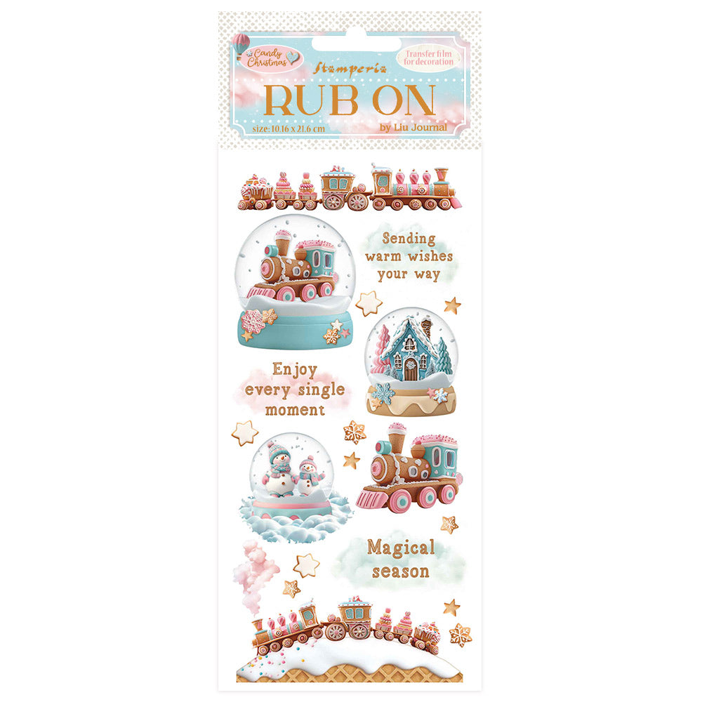 Stamperia - Rub Ons - Candy Christmas - Snowglobes