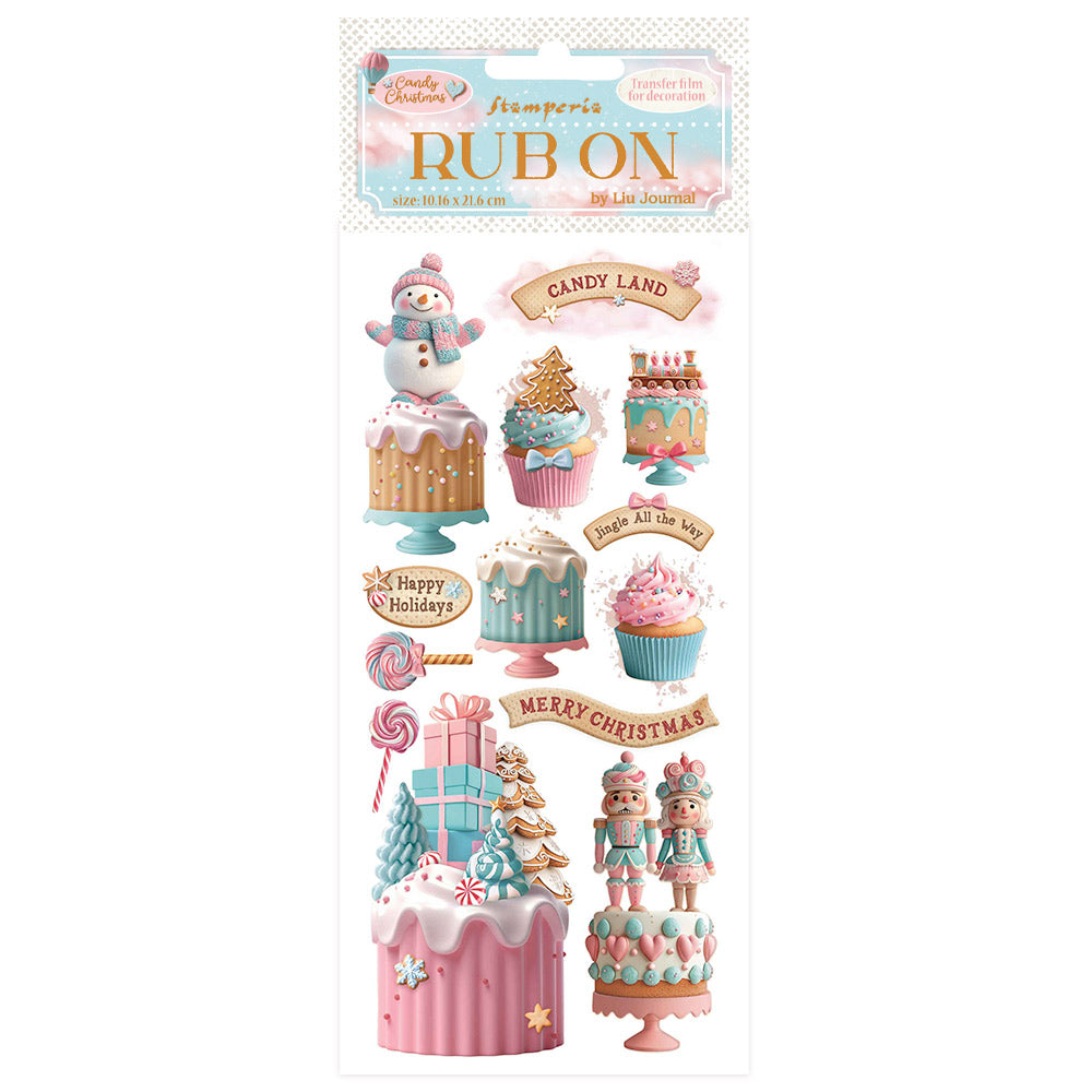 Stamperia - Rub Ons - Candy Christmas- Cakes