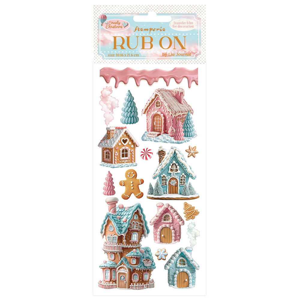 Stamperia - Rub Ons - Candy Christmas- Marzipan houses