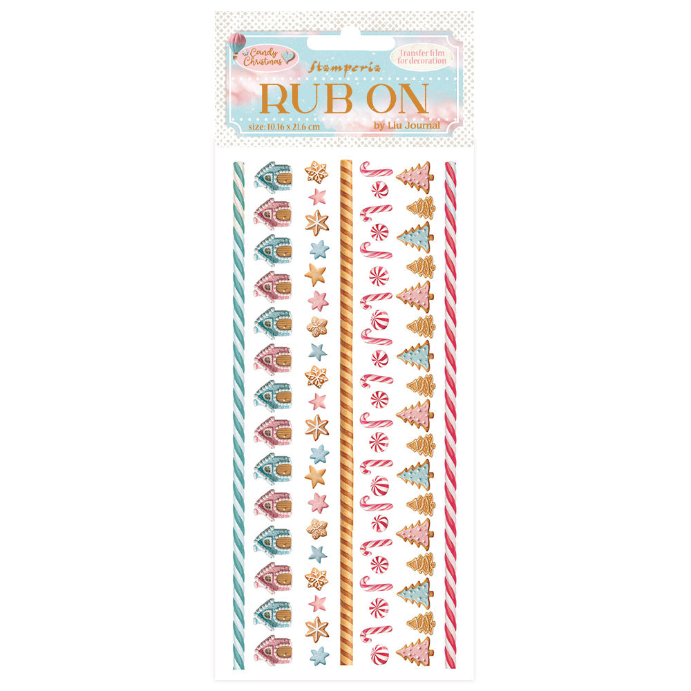 Stamperia - Rub Ons - Candy Christmas- Stripes