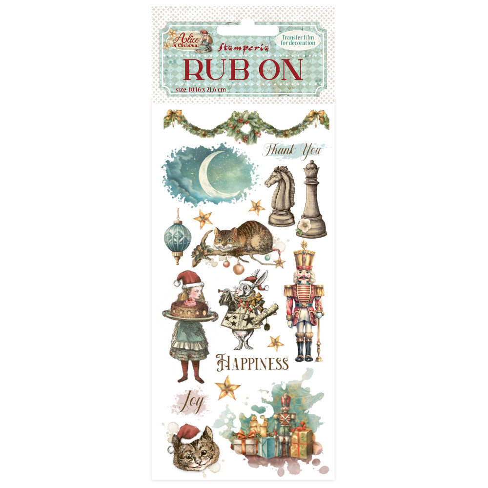 Stamperia - Rub Ons - Alice in Christmas - Happiness