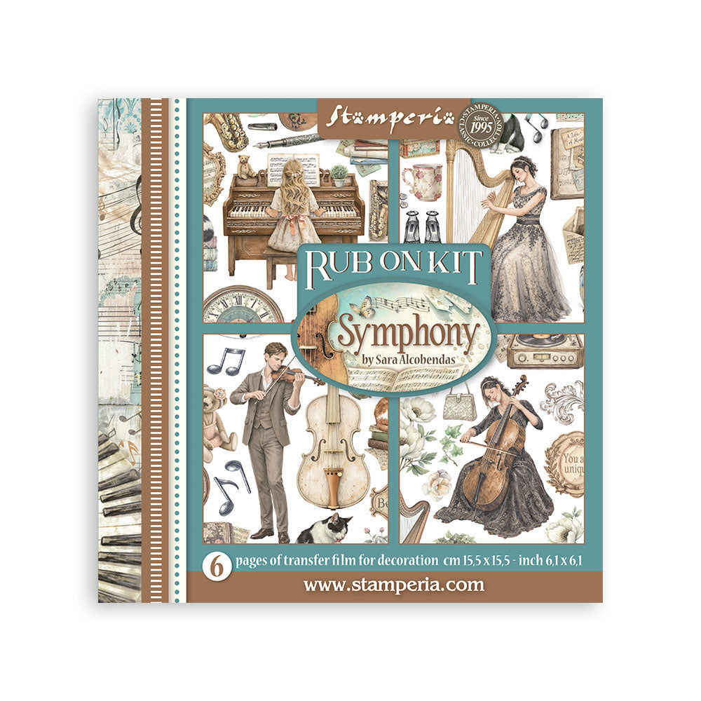Stamperia - Symphony - Rub On Assortment - 15,5 x 15,5 cm