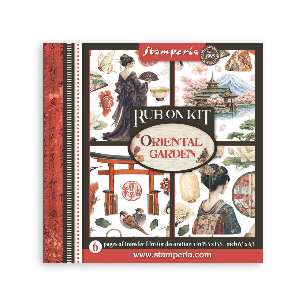 Stamperia - Oriental Garden - Rub On Assortment - 15,5 x 15,5 cm