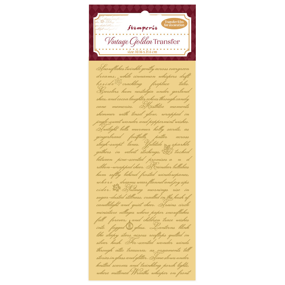 Stamperia - Rub Ons - Vintage Golden Transfer - Writing