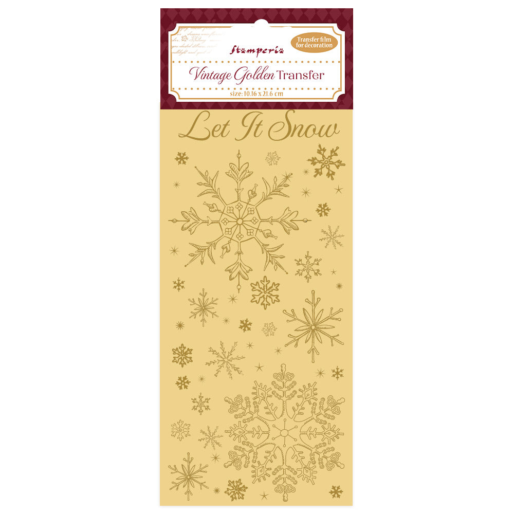 Stamperia - Rub Ons - Vintage Golden Transfer - Let it snow