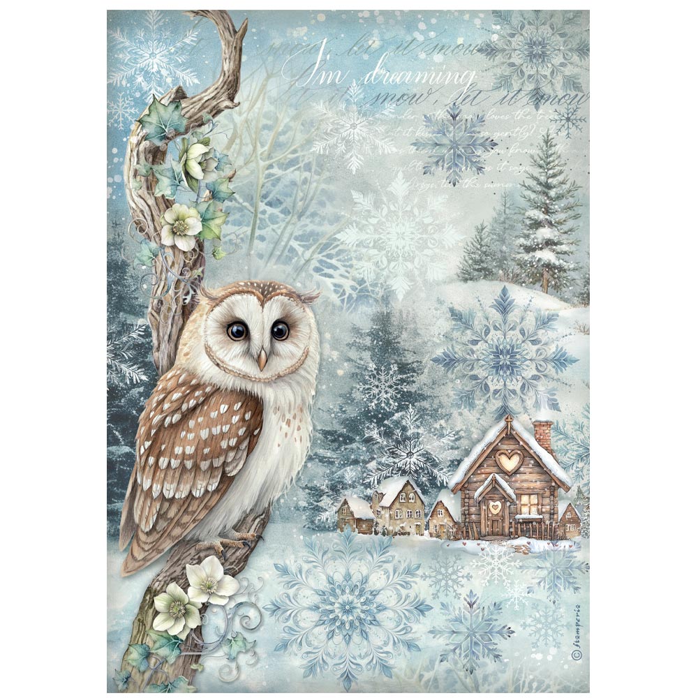 Stamperia - Rice Paper A4 - The Owl's house - Owl