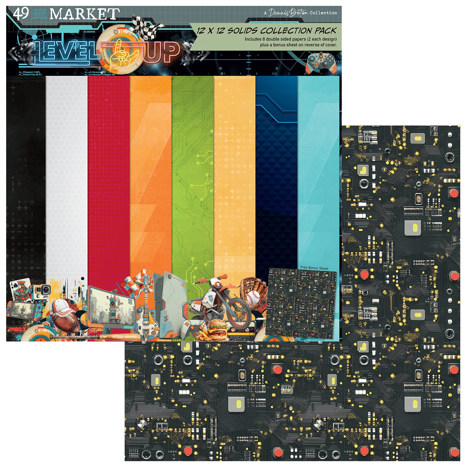 49 and Market - Level Up - Solids Collection Pack - 12 x 12"