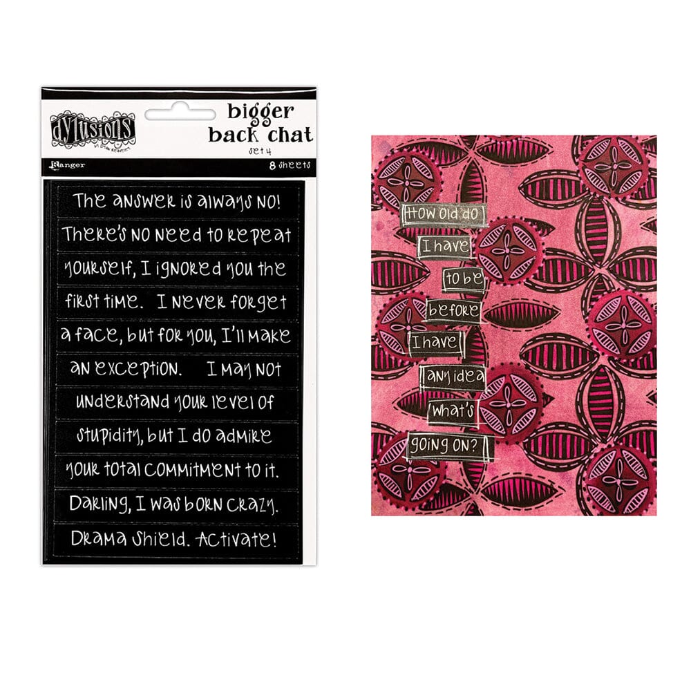 Dylusions - Creative Dyary - Bigger Back Chat Stickers - Black 4