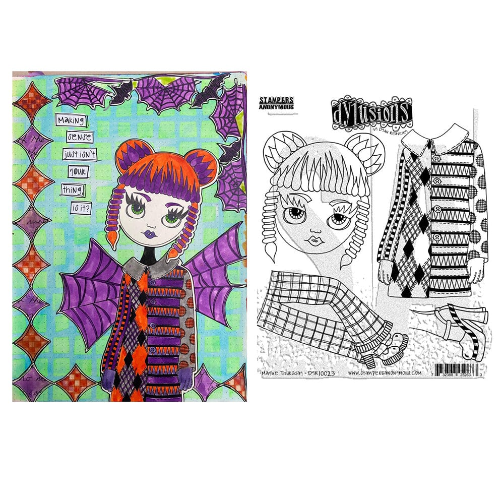 Dylusions - Cling Stamps - Maybe Thursday