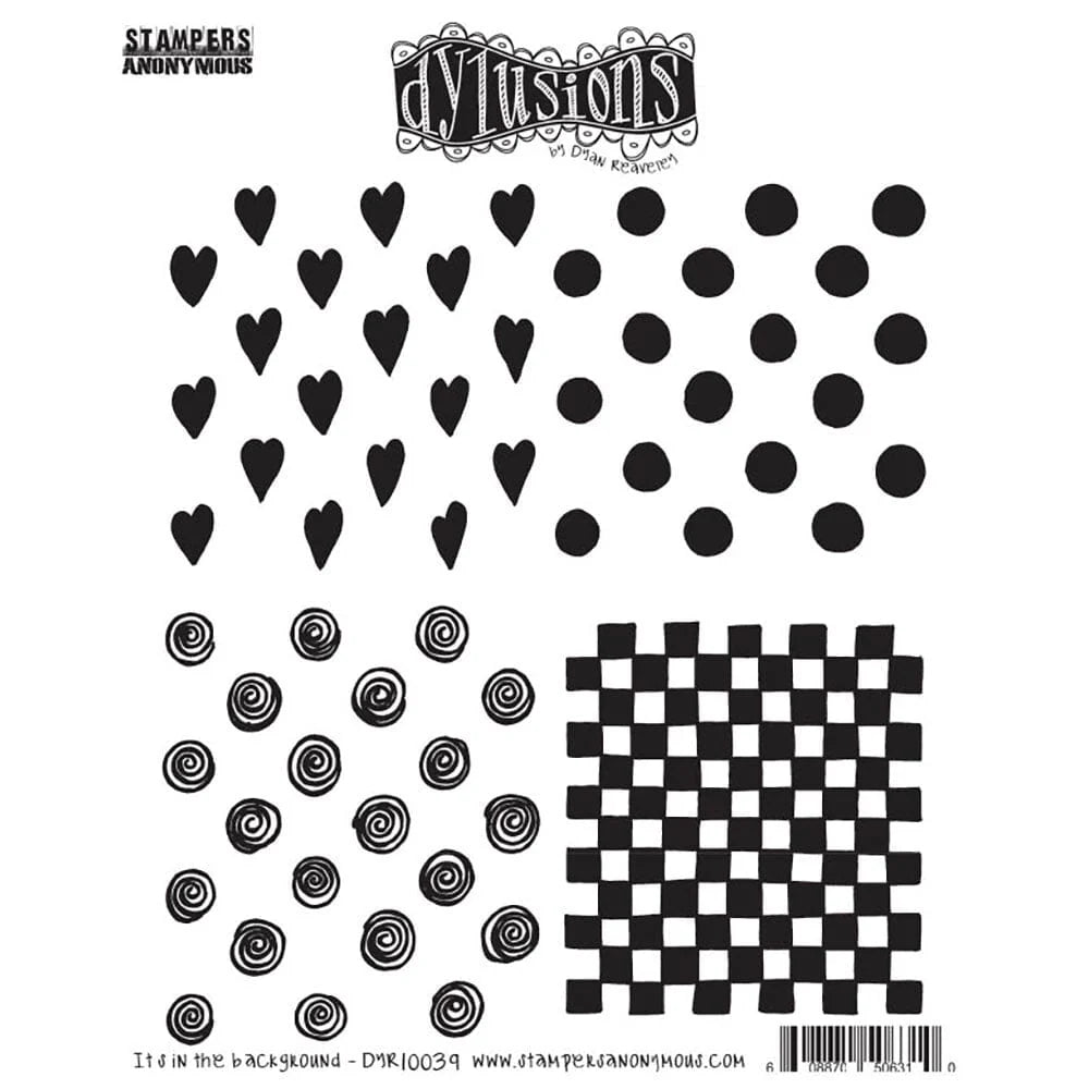 Dylusions - Cling Stamps - It's in the background