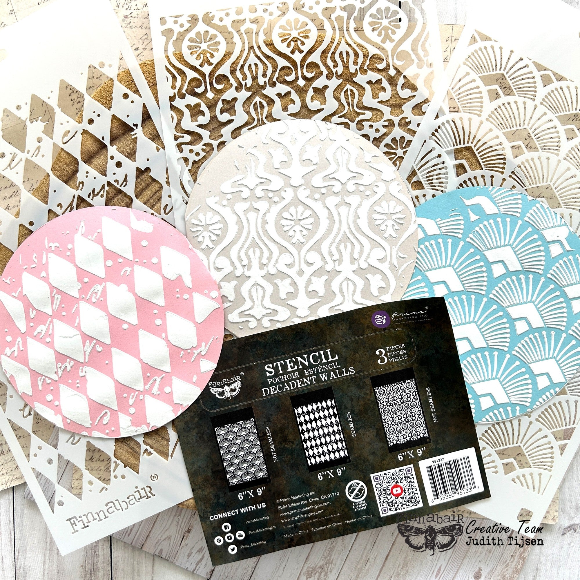 Prima - Finnabair - Elementals Stencil Set - Decadent Walls