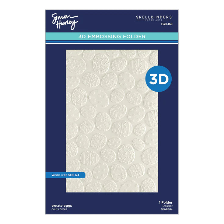 Spellbinders- Simon Hurley - 3D embossing Folder - Ornate Eggs