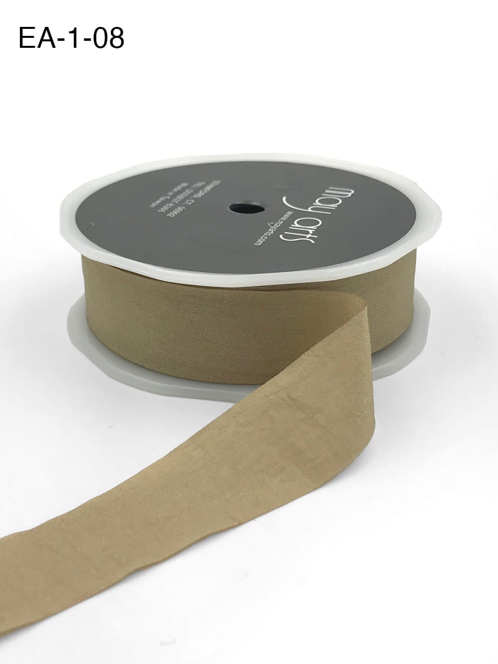 Wrinkled Faux Silk Ribbon - Taupe - 2,5 cm -   METERSVIS
