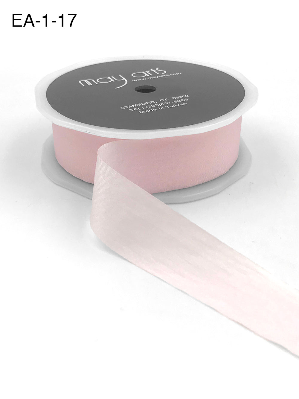 Wrinkled Faux Silk Ribbon - Pink - 2,5 cm -   METERSVIS