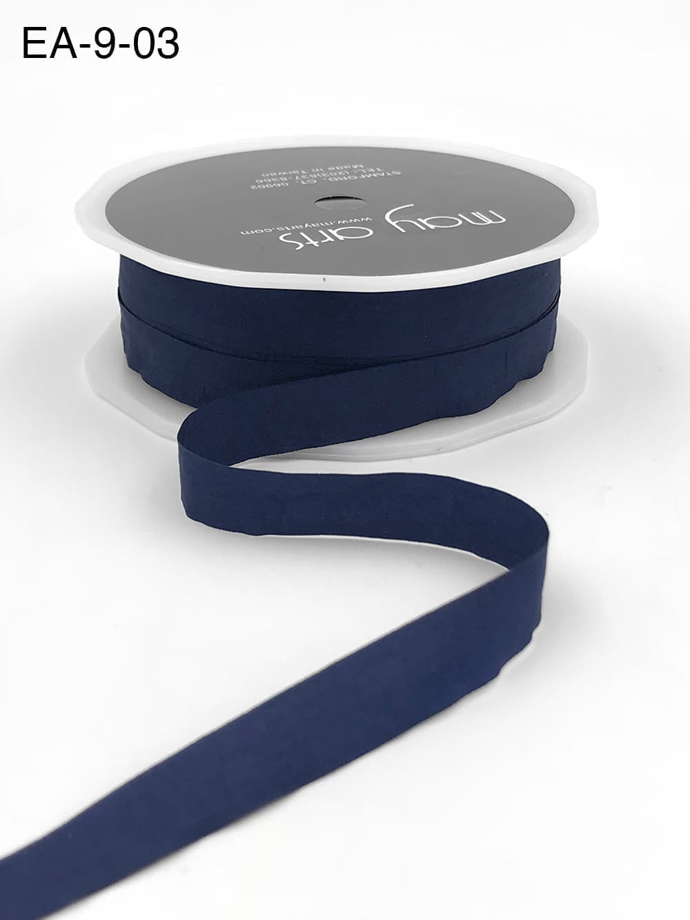 Wrinkled Faux Silk Ribbon - Navy - 1,25 cm -  METERSVIS