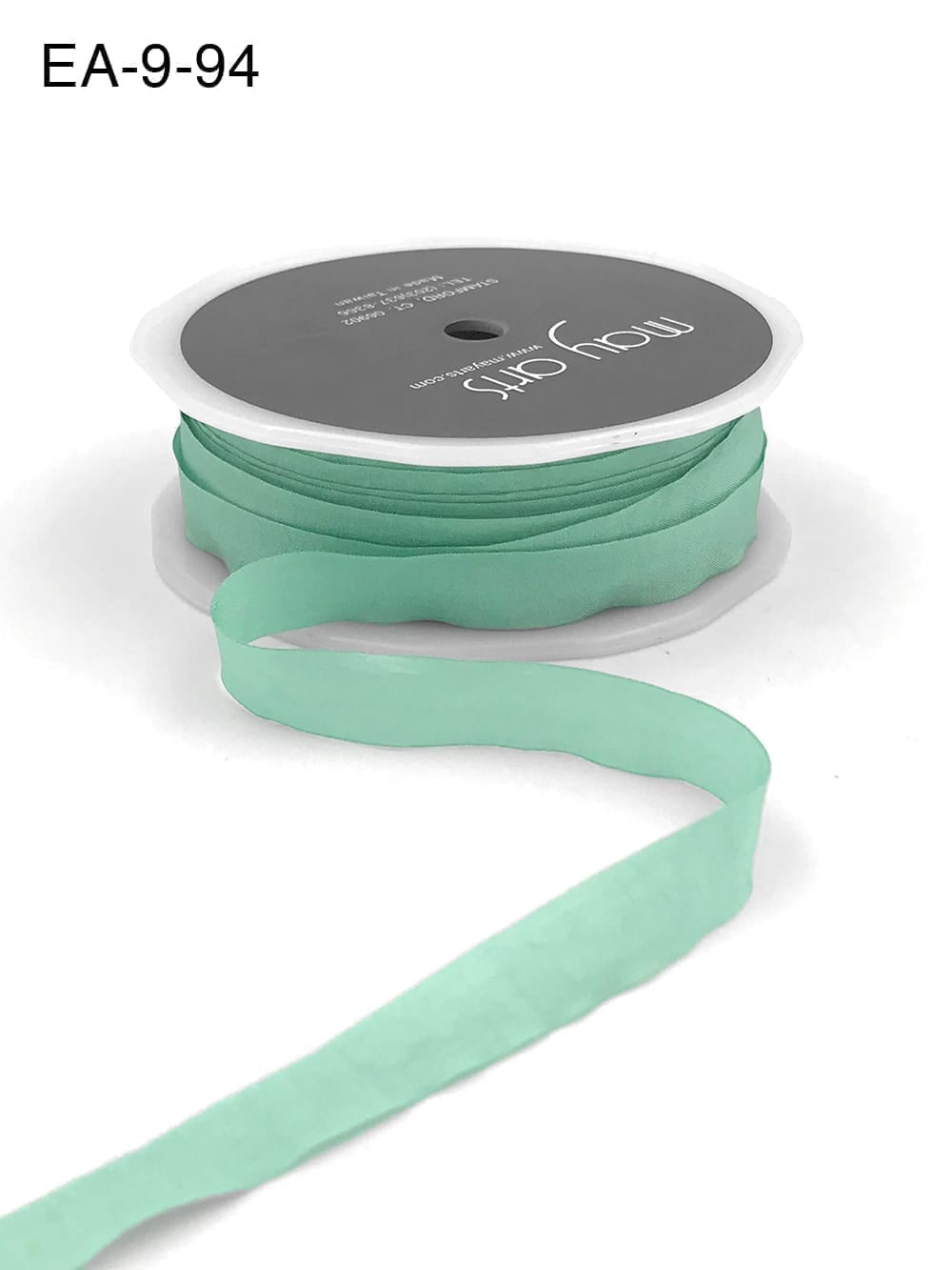 Wrinkled Faux Silk Ribbon - Robbins Egg Blue - 1,25 cm -  METERSVIS