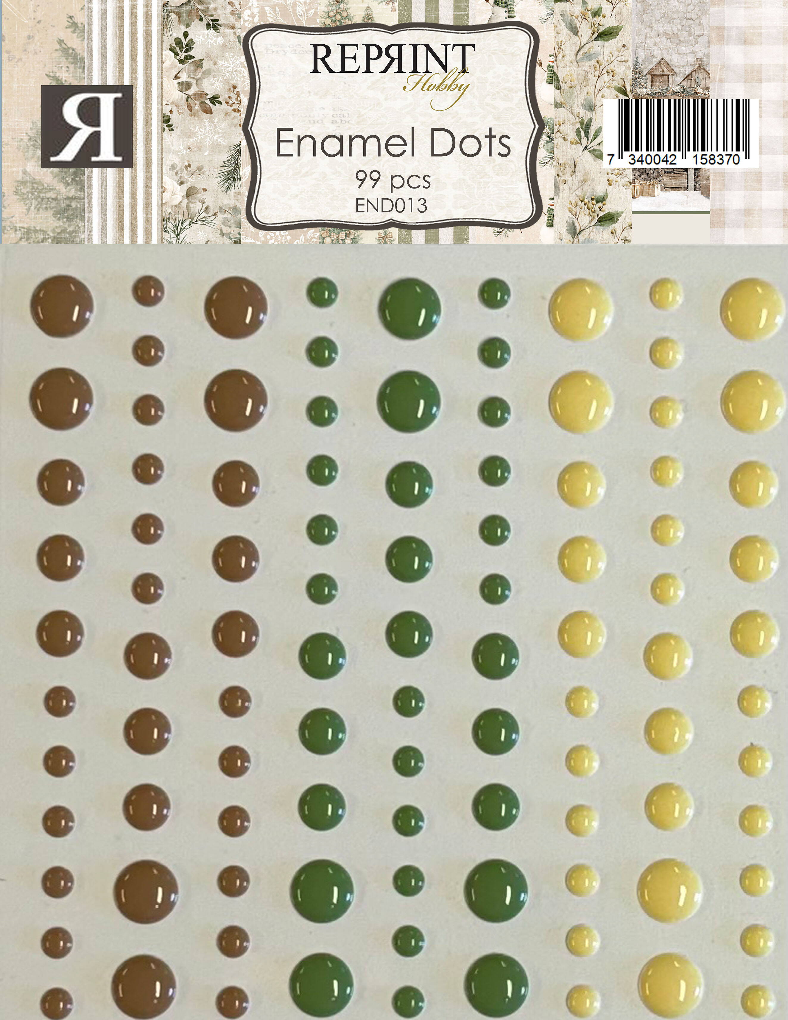 Reprint - Adhesive Enamel Dots - Cozy Christmas Collection