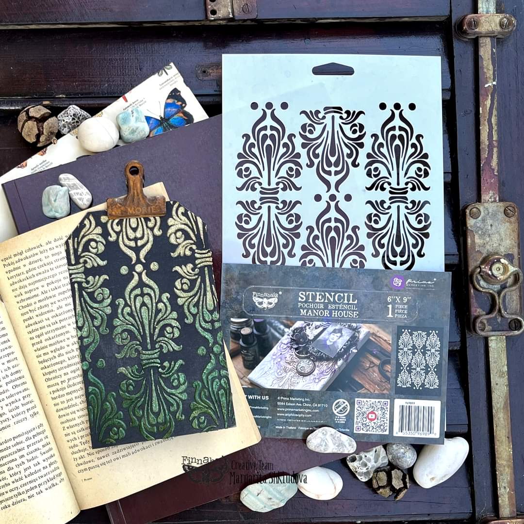 Prima - Finnabair - Elementals Stencil - Manor House 6x9"