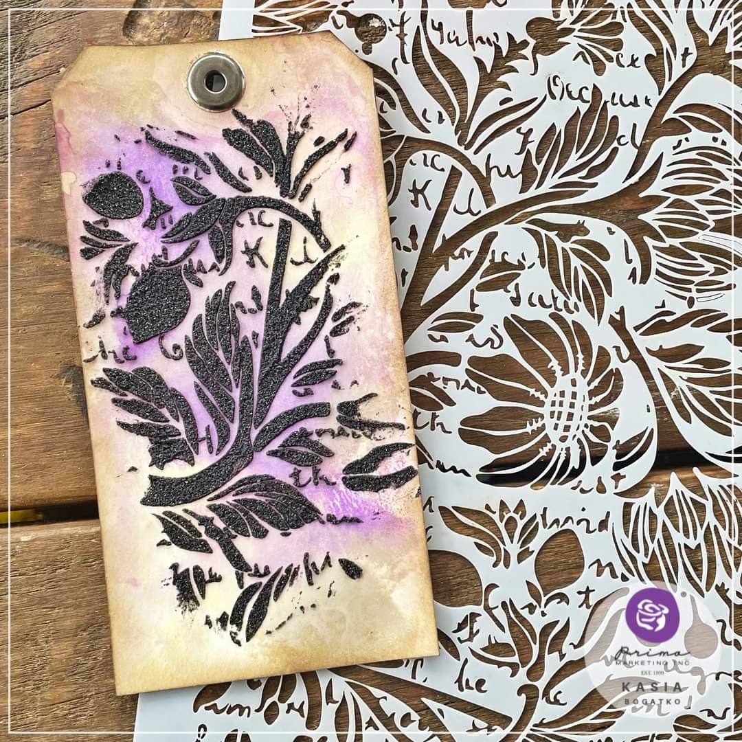 Prima - Finnabair - Elementals Stencil - Secret Letters 6x9"