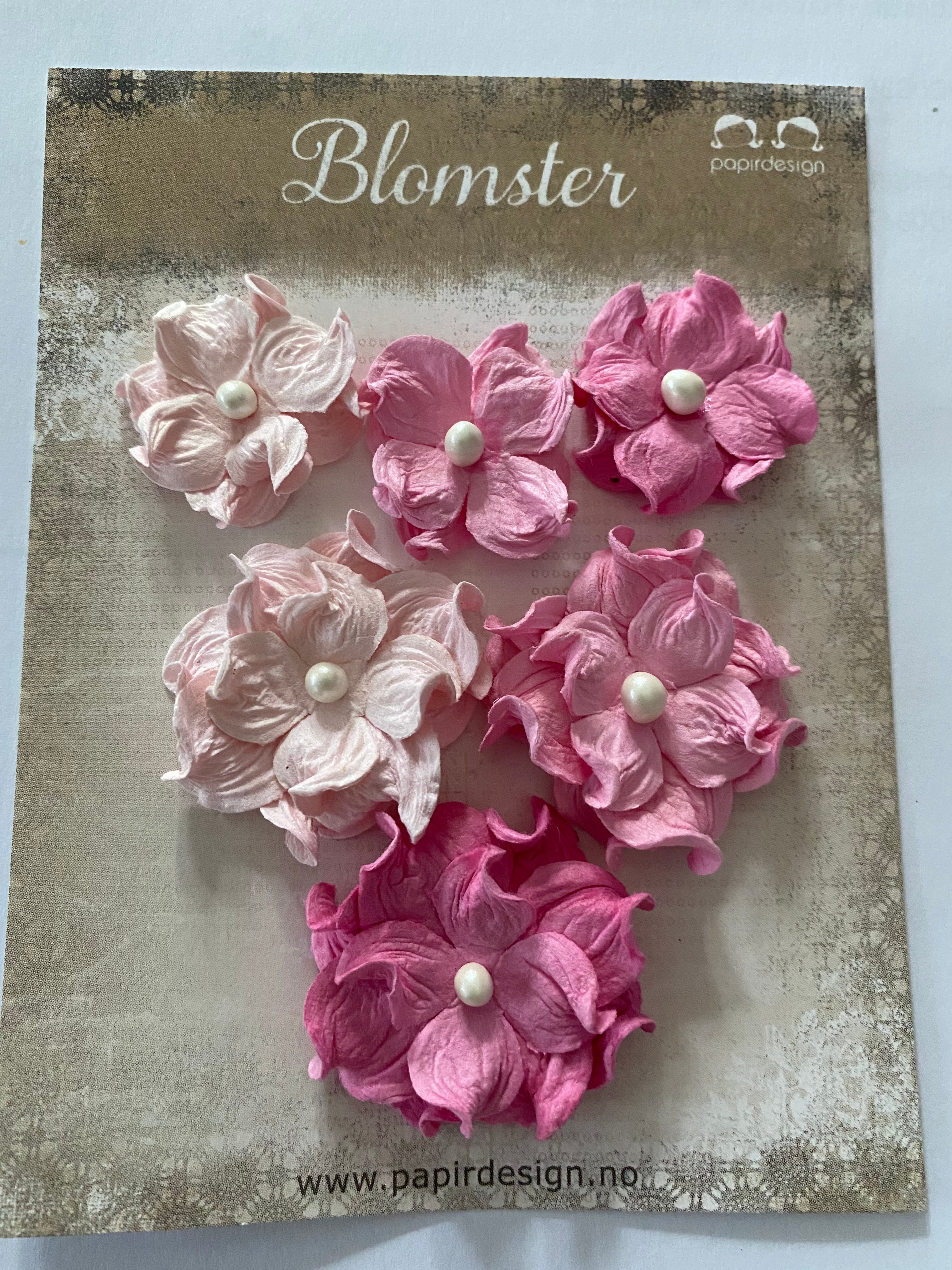 Papirdesign - Blandet  gardenia m/perle - Rosa