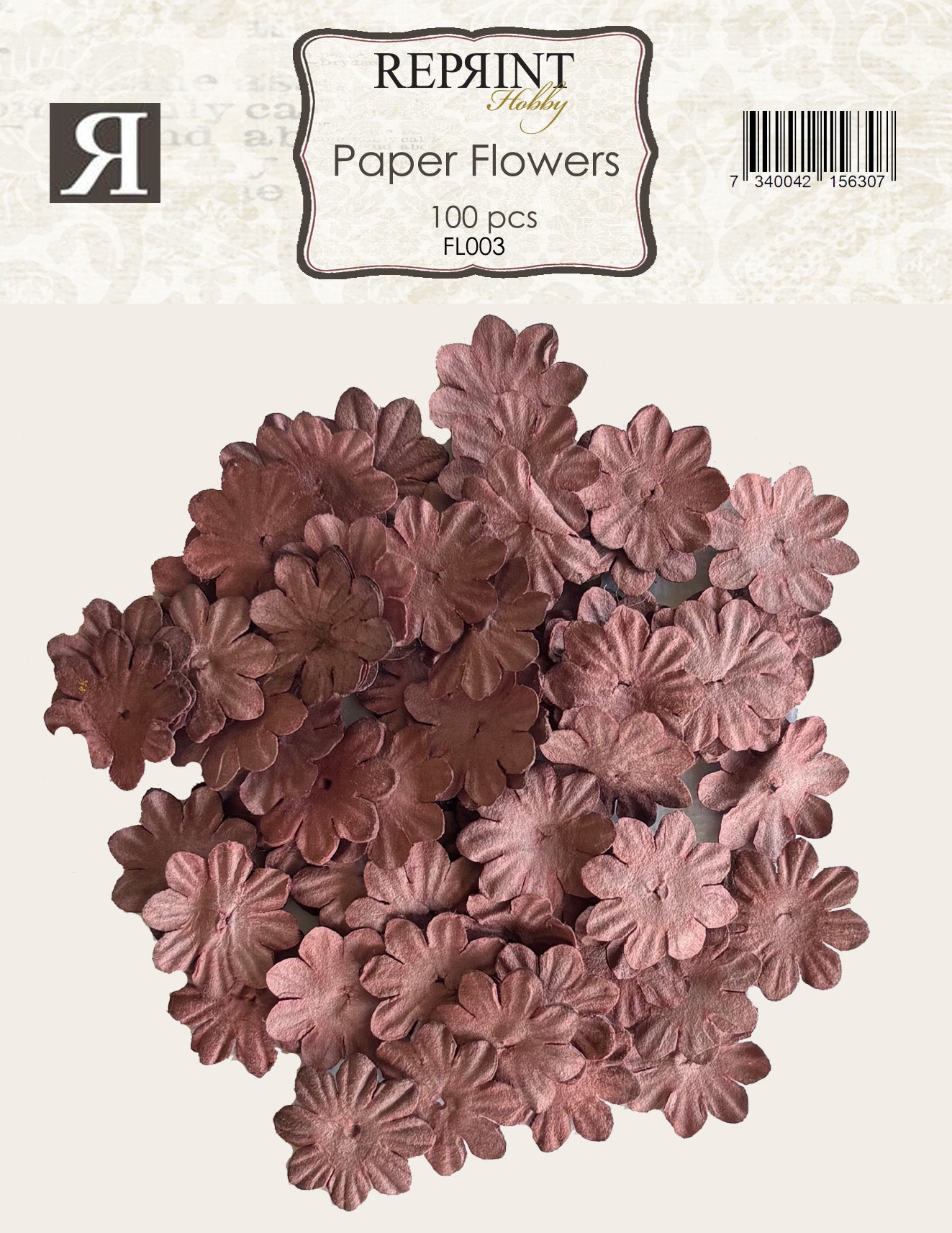 Reprint - Mini Papirblomster - Rød