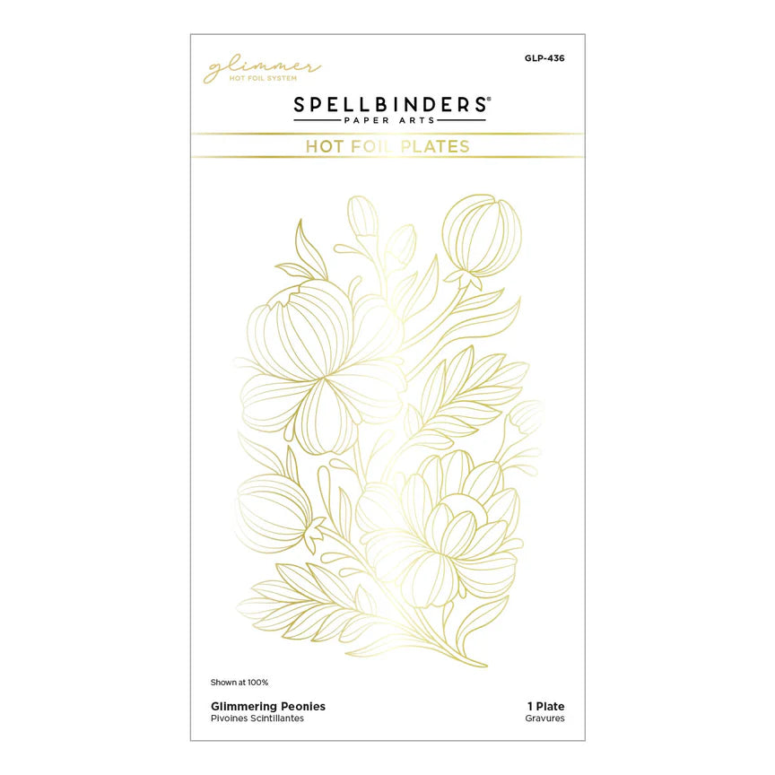 Spellbinders - Glimmer Hot Foil Plate - Glimmering Peonies