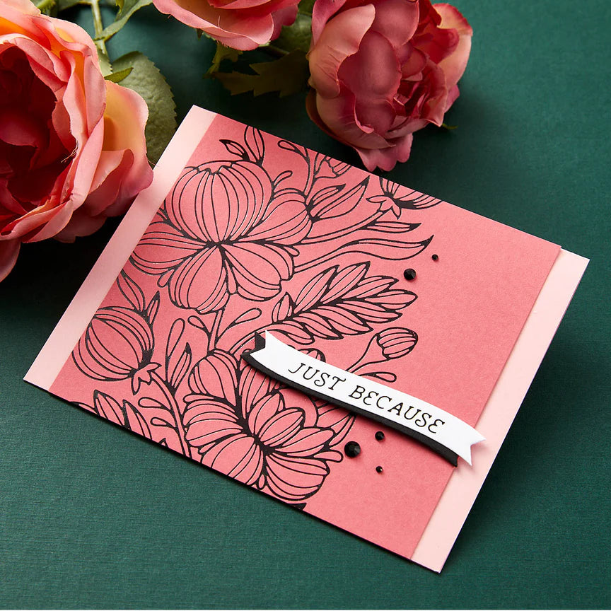 Spellbinders - Glimmer Hot Foil Plate - Glimmering Peonies