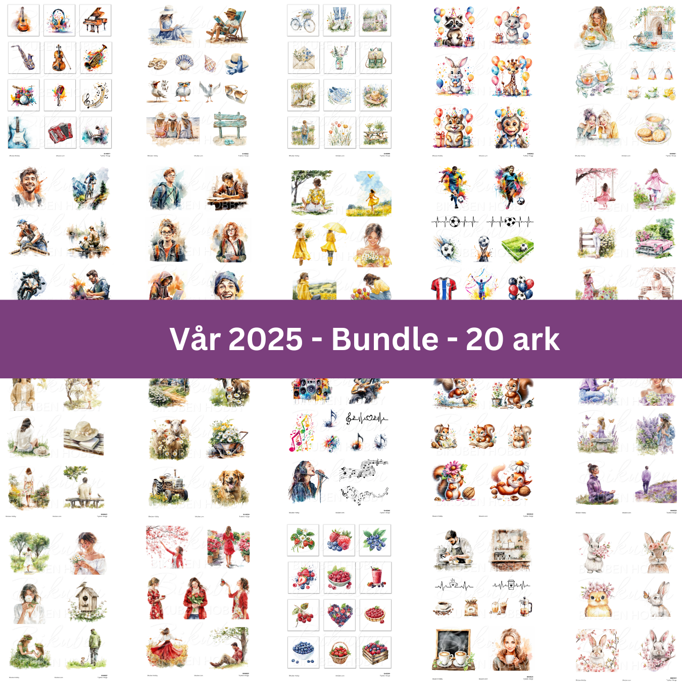 Bikuben Hobby - Klippeark - Vår 2025 Bundle - Alle 20 ark