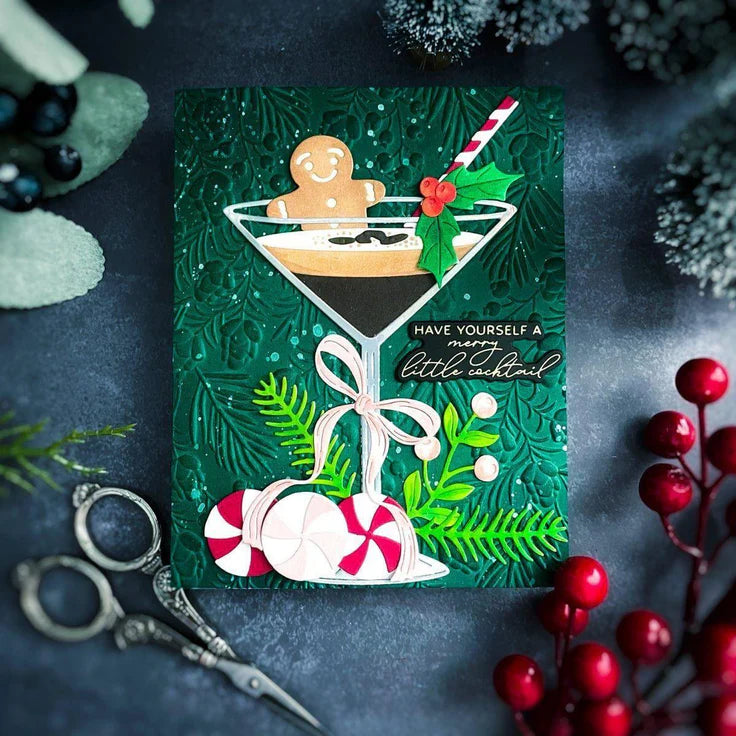 Spellbinders - Dies - Christmas Cocktails Etched Dies from the Happy Hour Collection