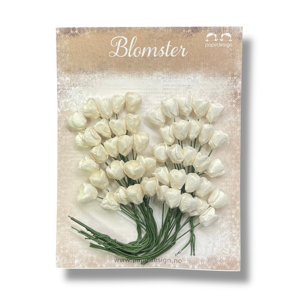 Papirdesign - Små tulipaner - Hvit/Krem