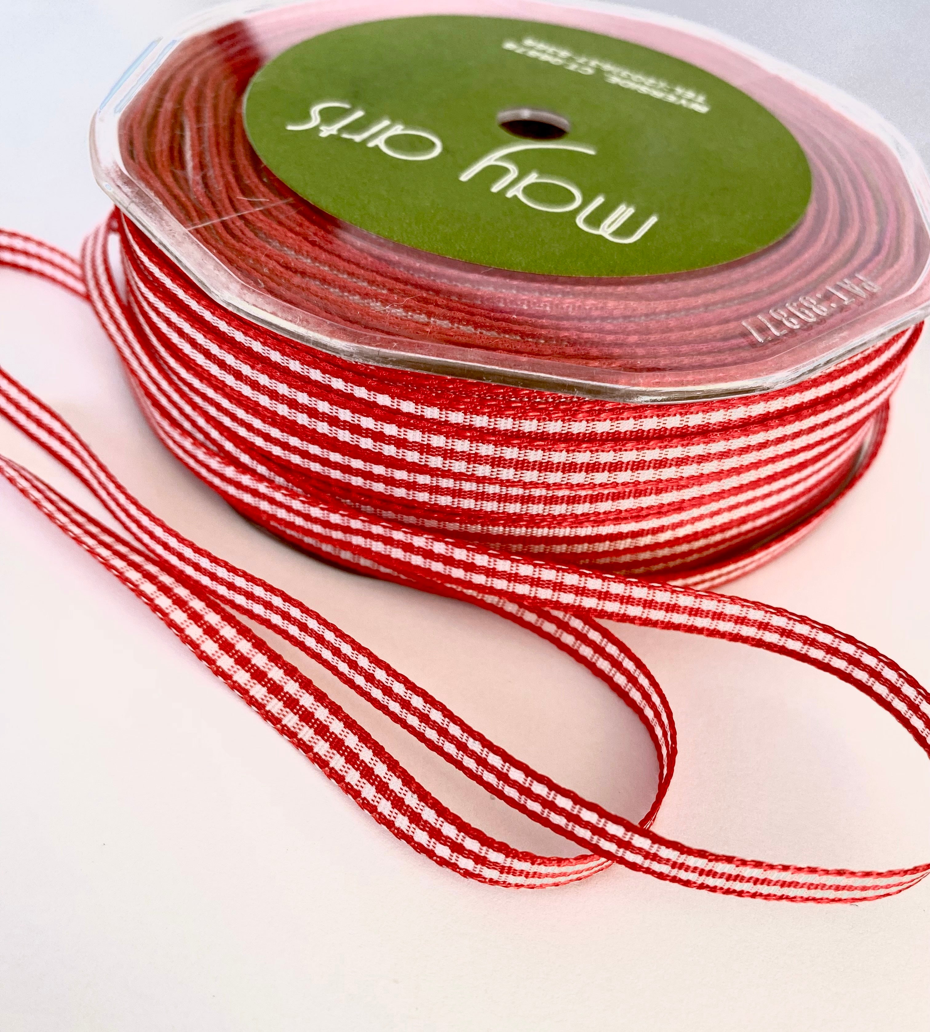 May Arts - Bånd - Smårutet rød - metervis