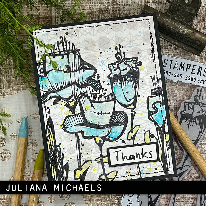 Tim Holtz Collection - Cling Stamps - Abstract Florals