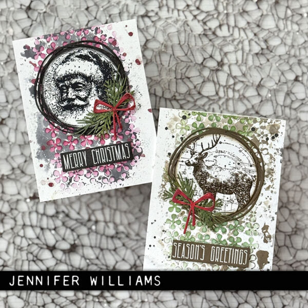 Stampers Anonymous - Tim Holtz Collection - Cling Stamps - Festive Schematic