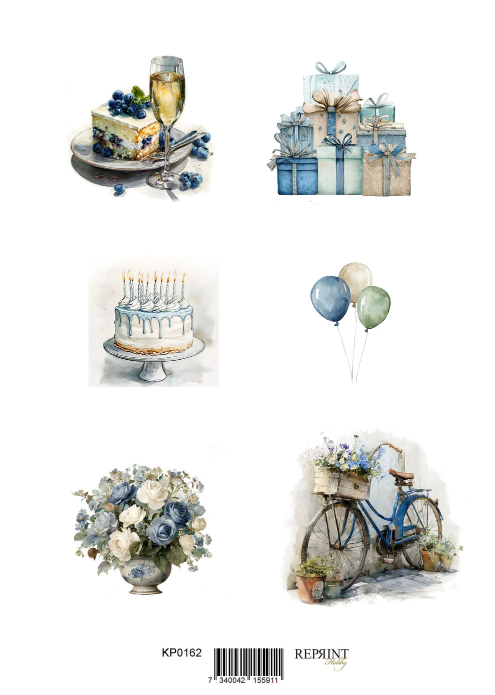 Reprint - Klippark - Hip hip Hooray - Tags - A4