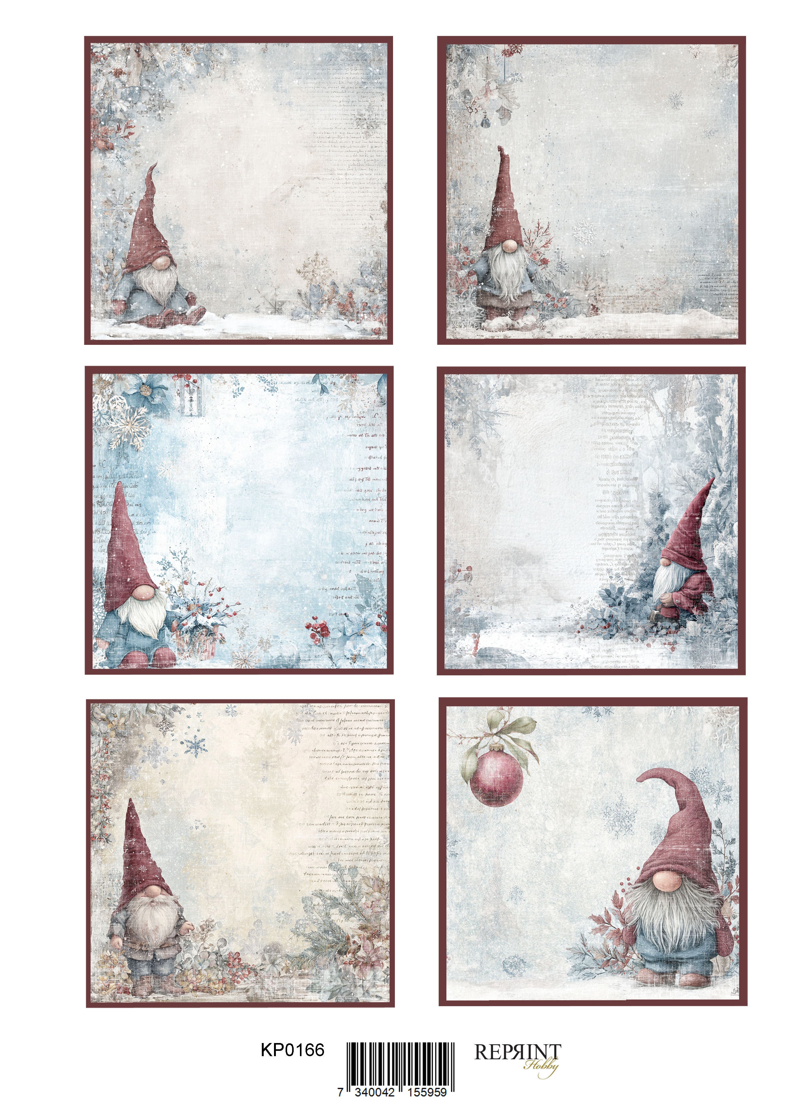 Reprint - Klippark - Deck the Halls - Tags Gnomes A4
