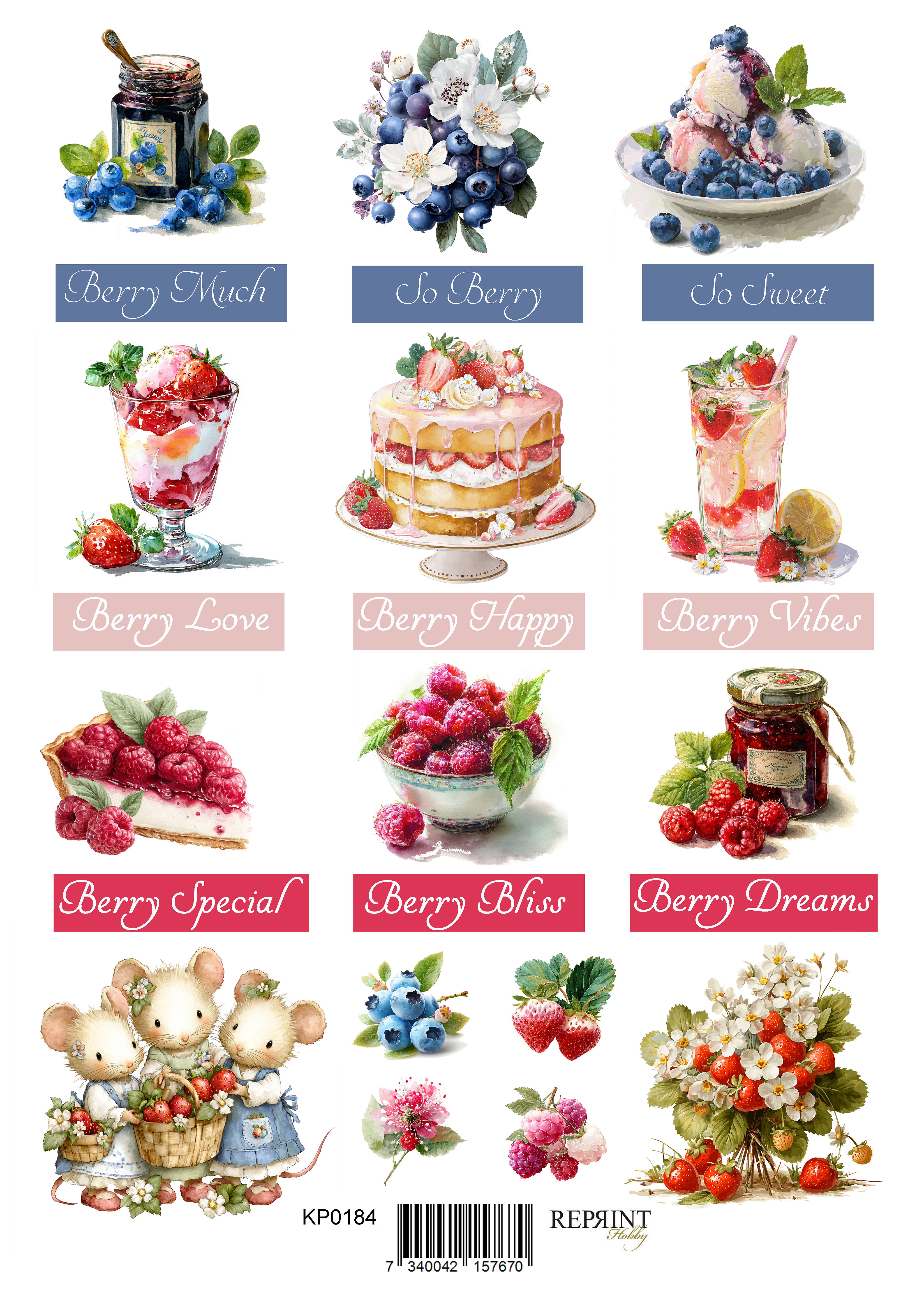 Reprint - Klippark - Summer Garden Collection - Berries - A4