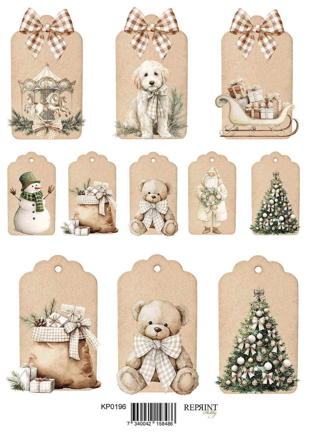 Reprint - Klippark - Cozy Christmas Collection - Tags - A4