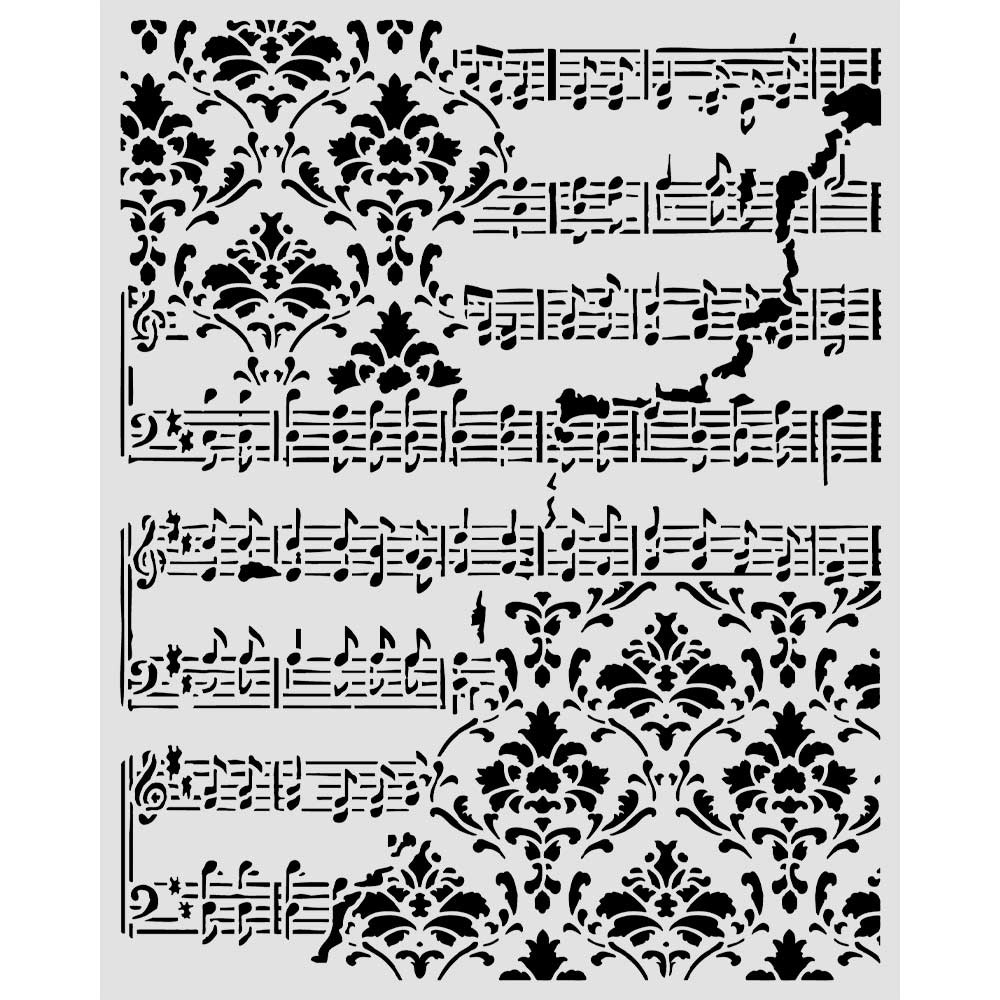 Stamperia - Thick Stencil 20x25 cm - Symphony - Core and Frize