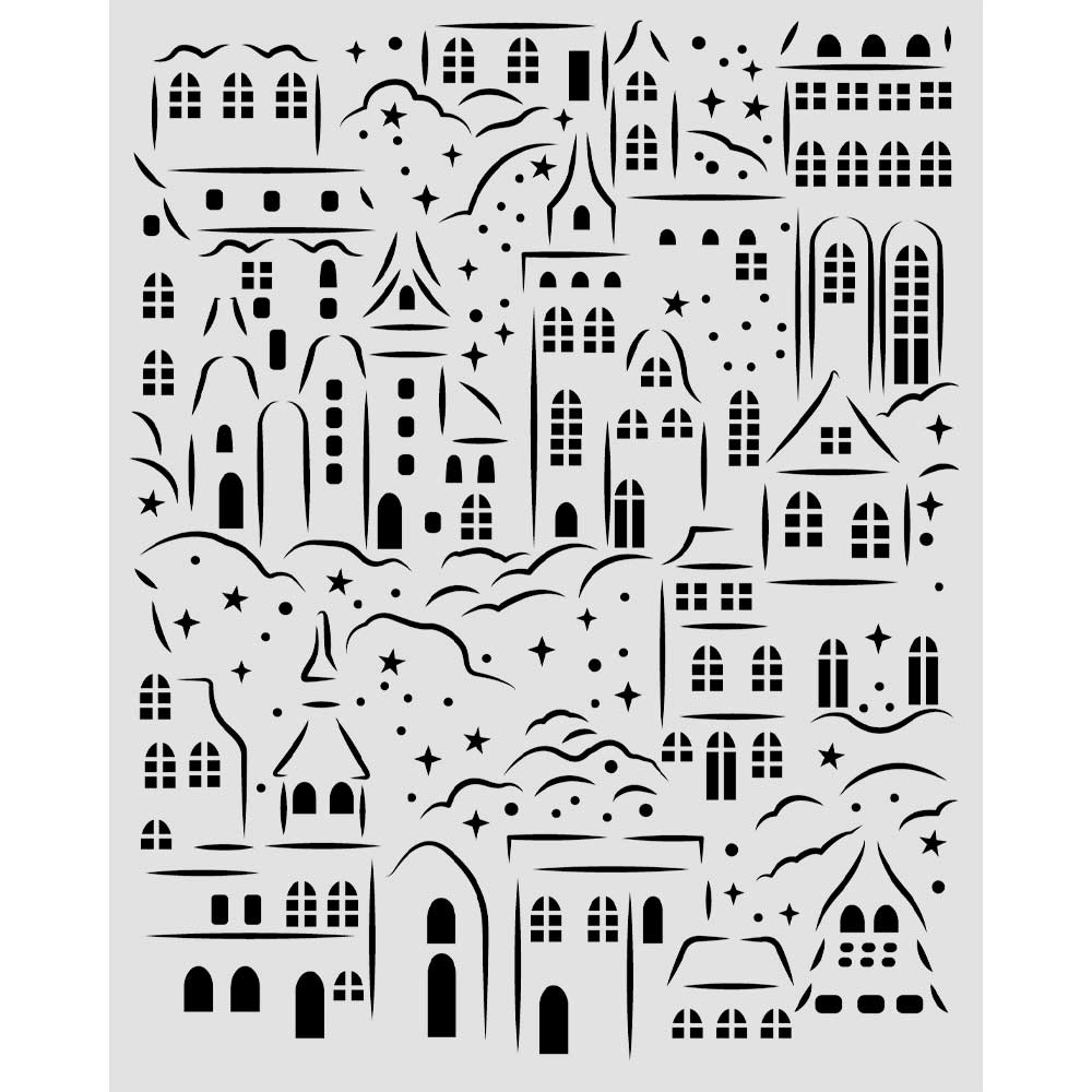 Stamperia - Stencil - Christmas Village - 20 x 25 cm