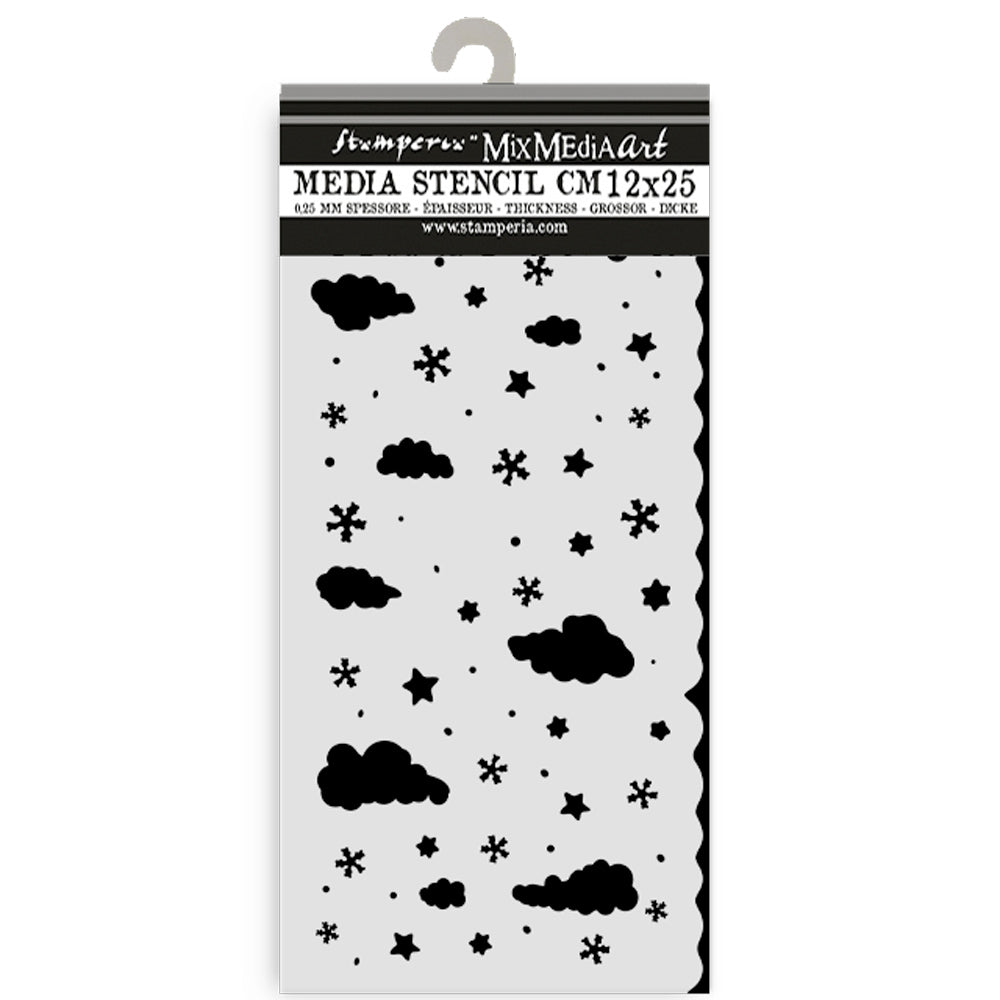 Stamperia - Candy Christmas - Stencil - Clouds - 12x25cm
