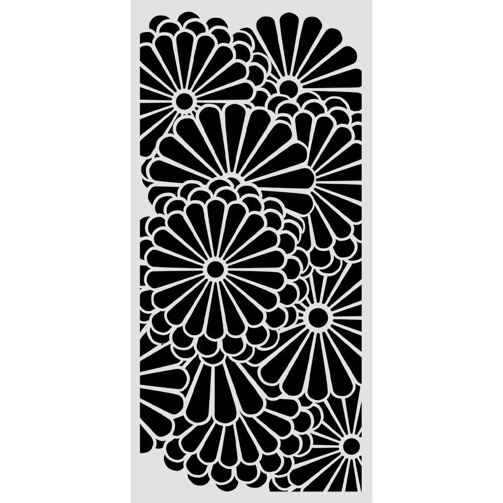 Stamperia - Oriental Garden - Thick Stencil 12x25 cm - Flowers Pattern