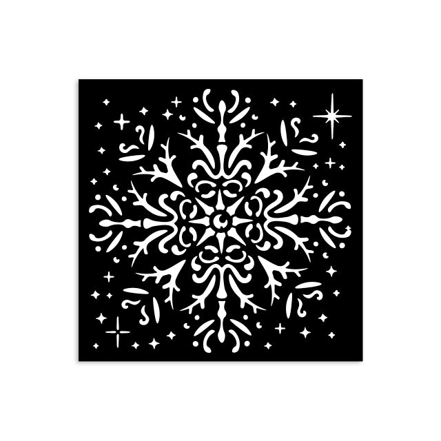 Stamperia - The Owl's house - Stencil - Snowflake - 12x12cm