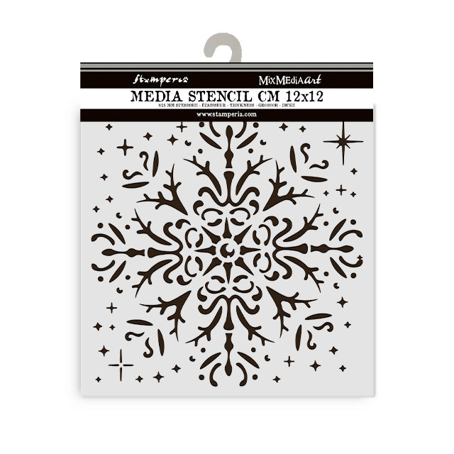 Stamperia - The Owl's house - Stencil - Snowflake - 12x12cm